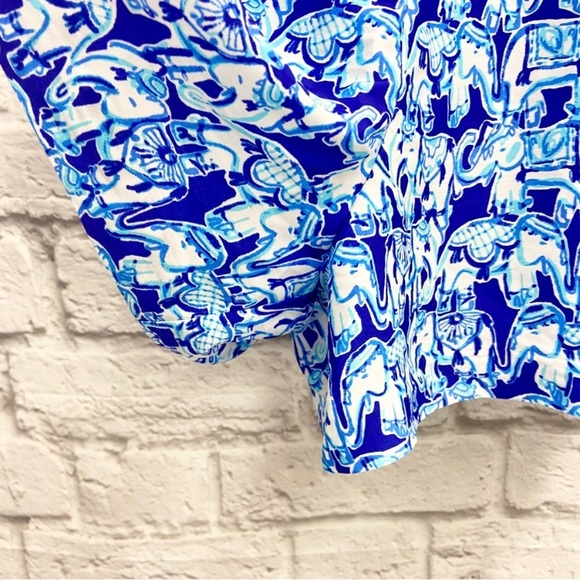 Lilly Pulitzer Womens Celyn Romper Size 2 Sleeveless Bomber Blue Get Trunky NWT - Picture 5 of 9